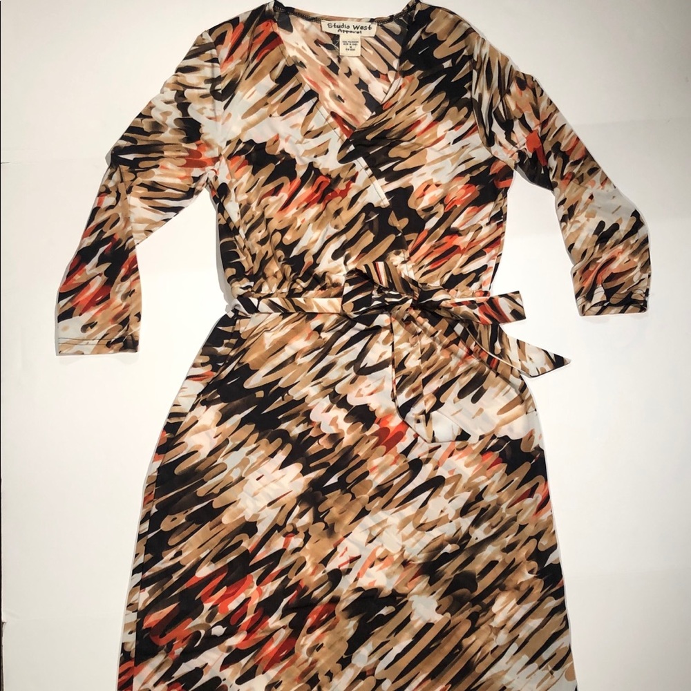 Studio West Apparel Deep V Neck Dress